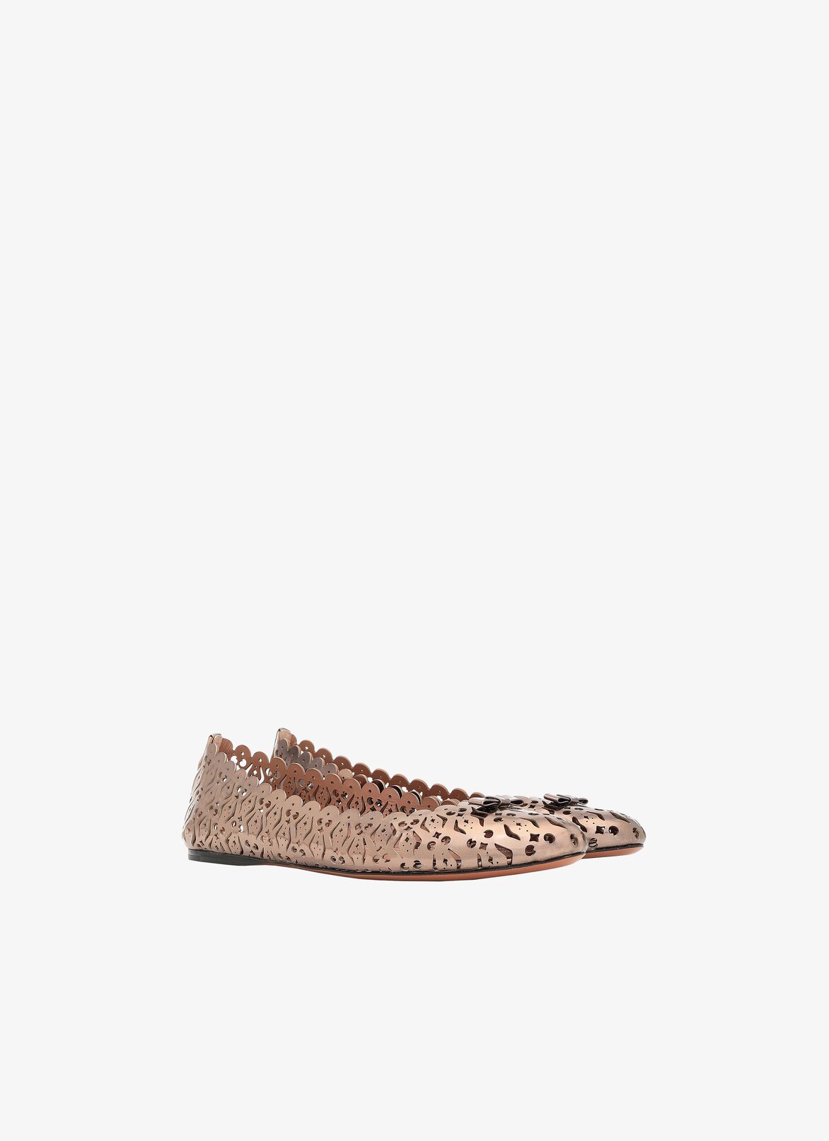 BALLERINES PEAU MIROIR VERRERIE2 RHODIUM ALAÏA RHODIUM  BALLERINES PEAU MIROIR VERRERIE2 RHODIUM